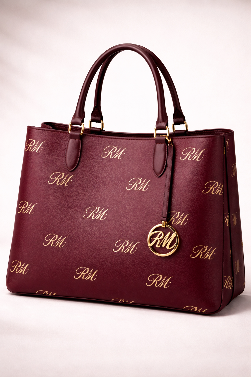 Princess Collection burgundy purse with gold RM hardware